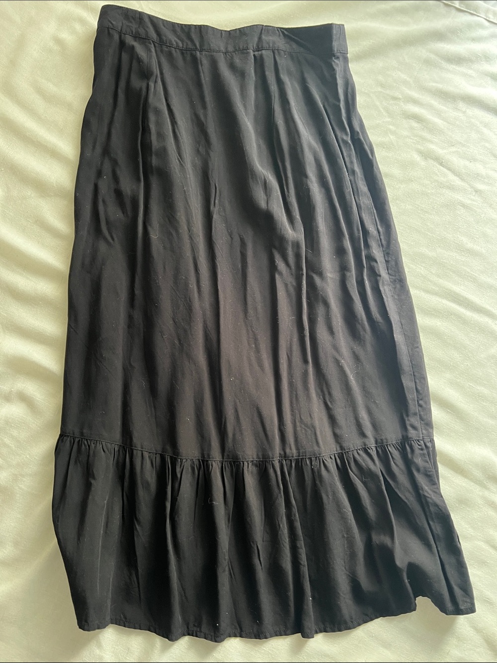 GAP Factory Black Midi Skirt with Ruffle Trim - Picture 9 of 9